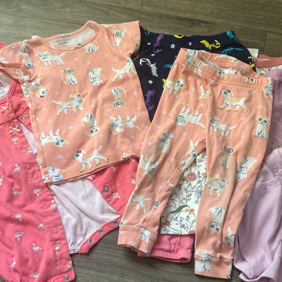 Girl’s 12/18M Bundle Shirts & Pants - Pink, Gray, Navy - Picture 4 of 7